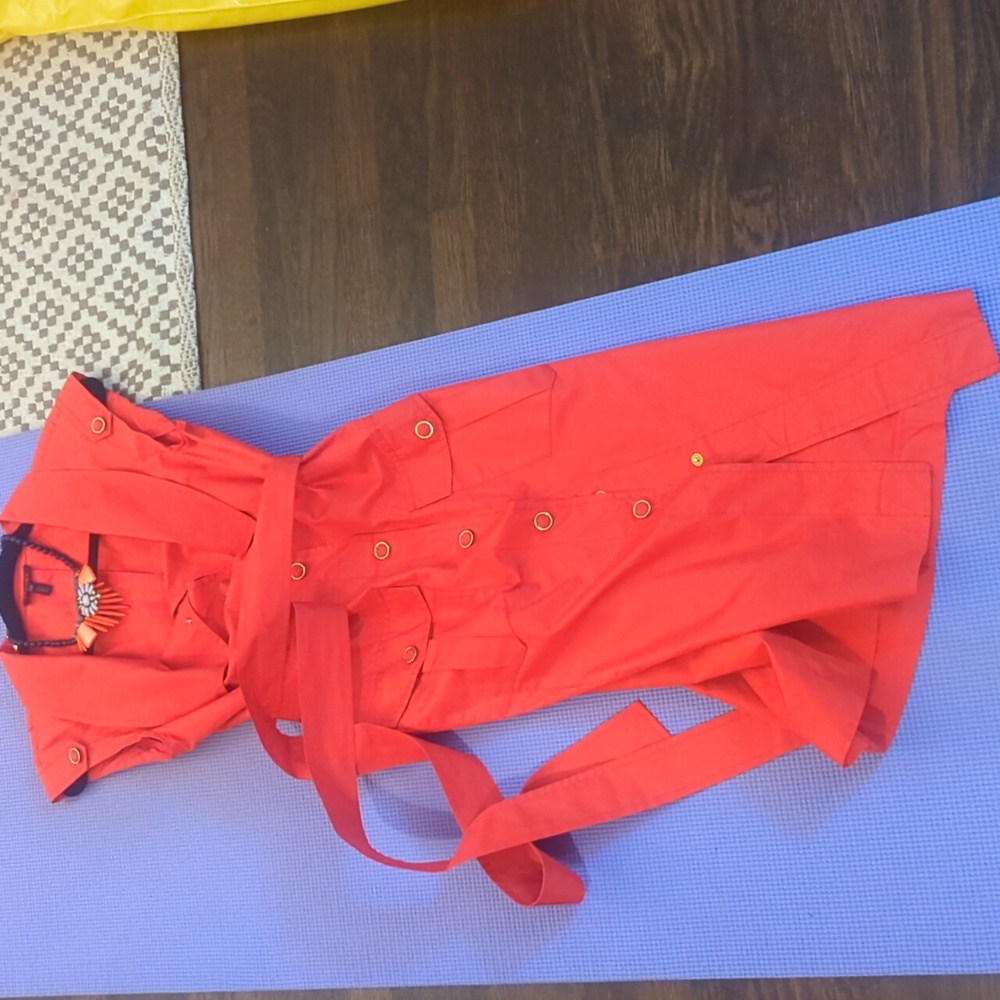 Escada Red Button-Up Dress